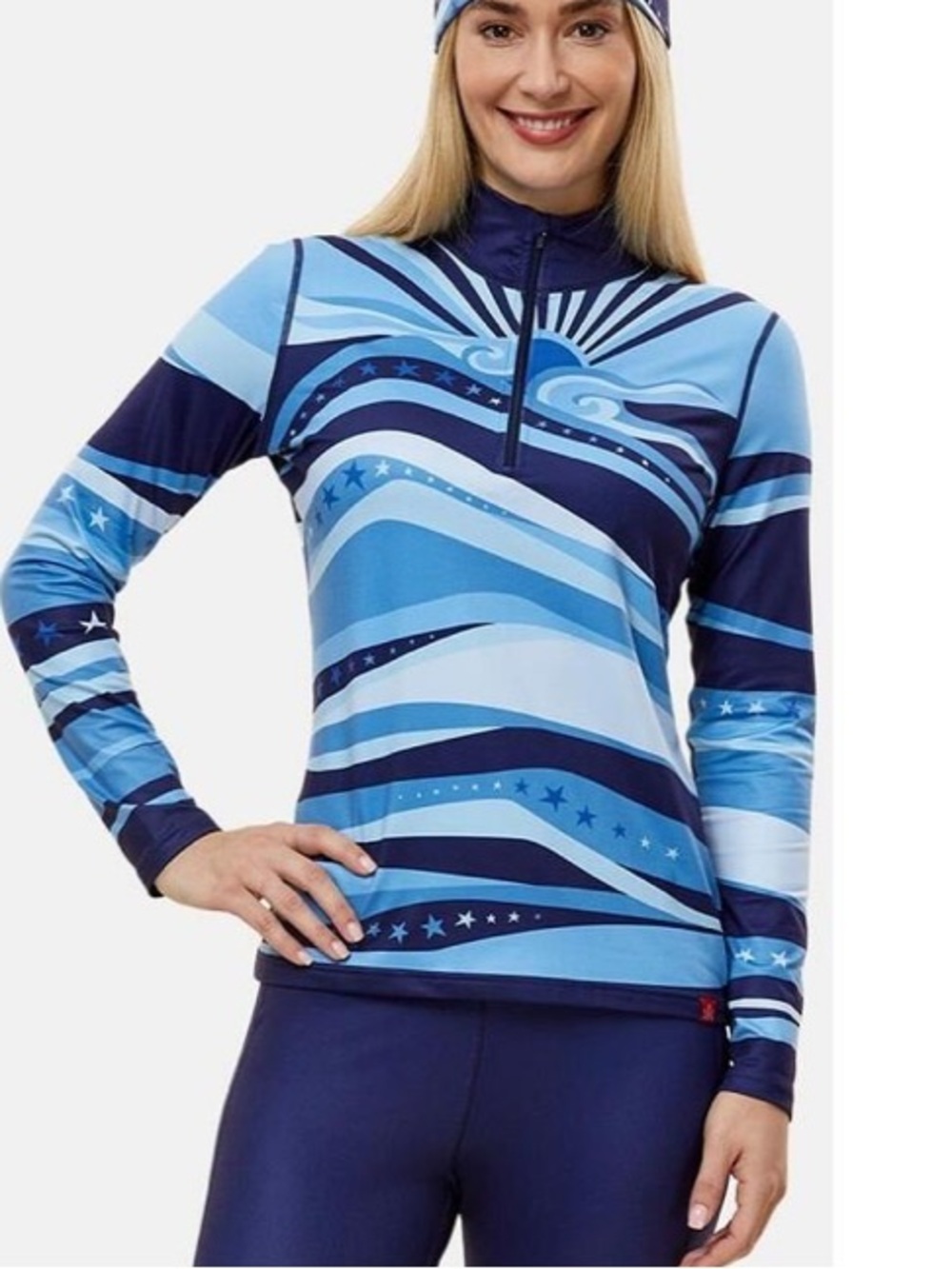 Krimson Klover Sunshine Top Indigo Quarter Zip Base Layer Size X-Small